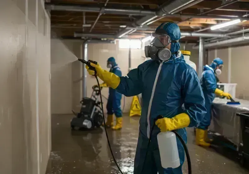 Basement Sanitization and Antimicrobial Treatment process in White Horse, NJ