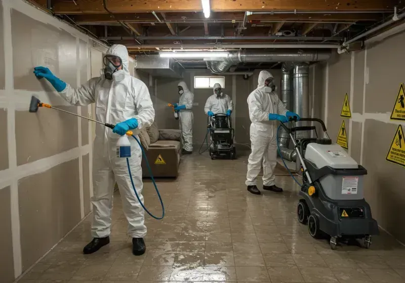 Basement Moisture Removal and Structural Drying process in White Horse, NJ